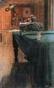 Carl Larsson brita at the piano oil painting